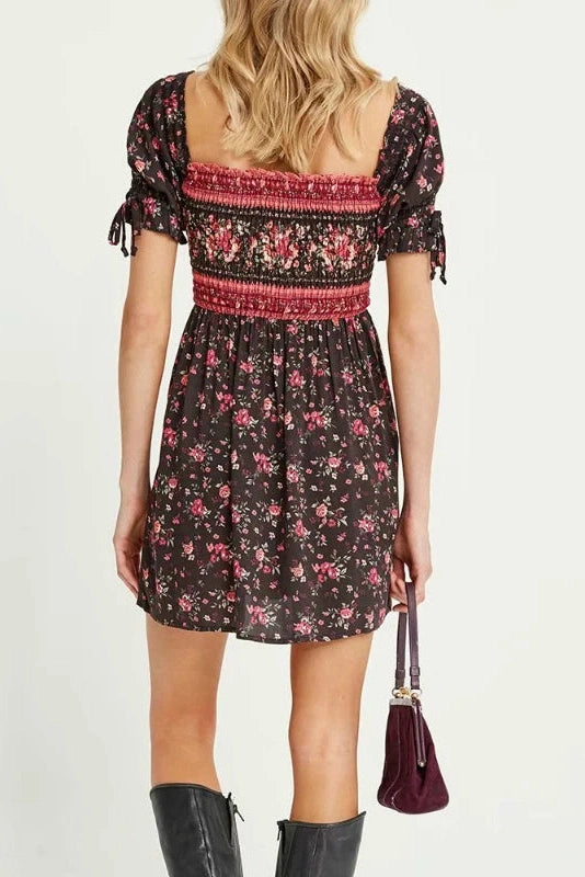 KAVAW - Floral Boho Mini Dress