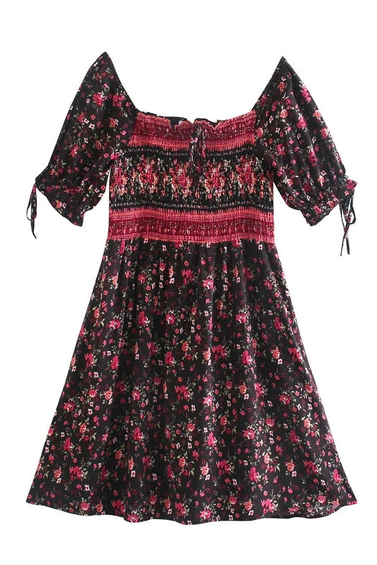 KAVAW - Floral Boho Mini Dress