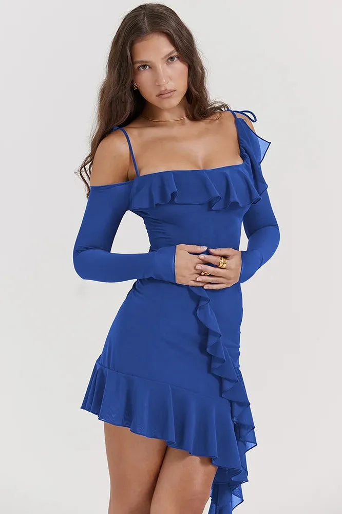 KAVAW - Elegant Ruffle Mini Dress