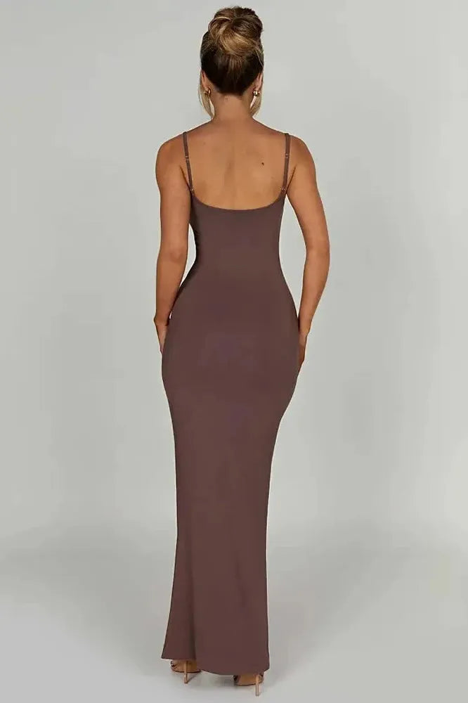 KAVAW - Spaghetti Strap Backless Maxi Dress