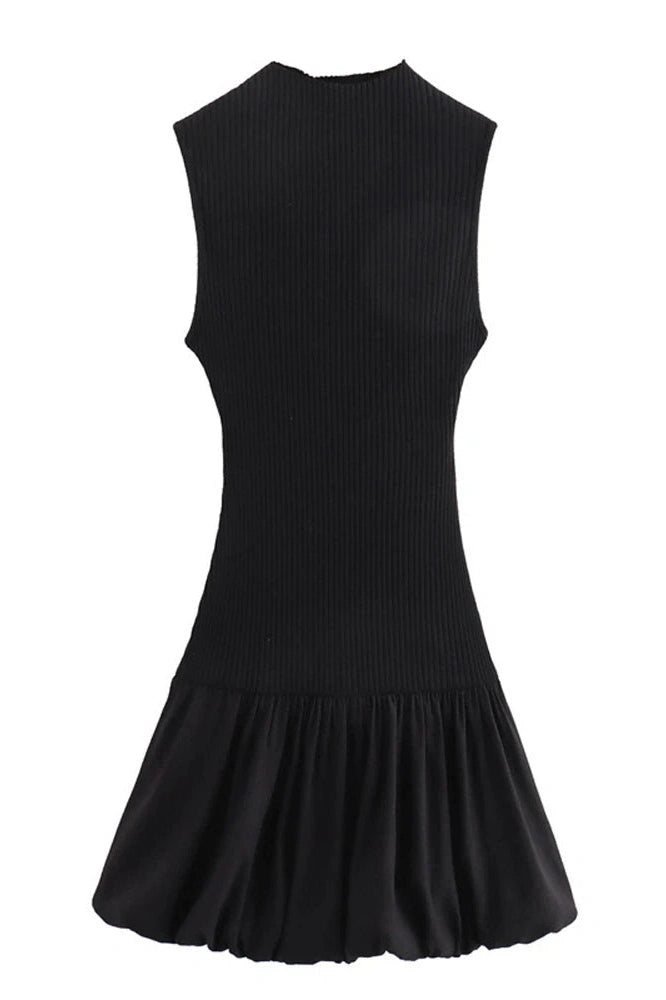 KAVAW - Ribbed Knit Backless Mini Dress