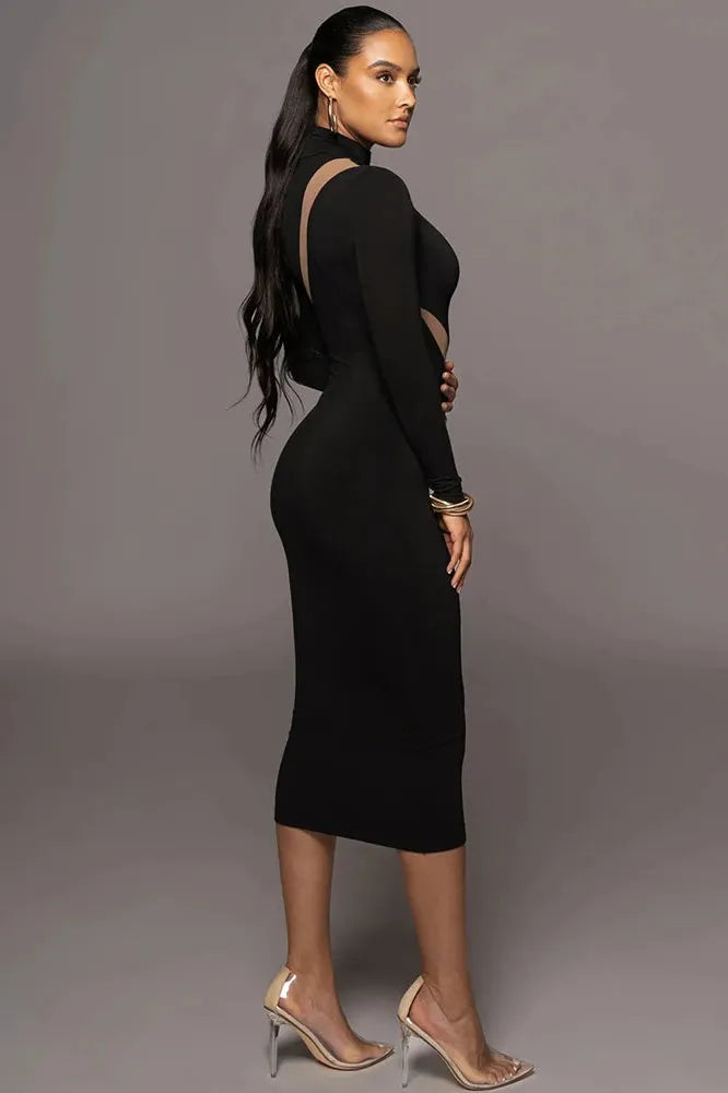 KAVAW - Elegant Long Sleeve Maxi Dress