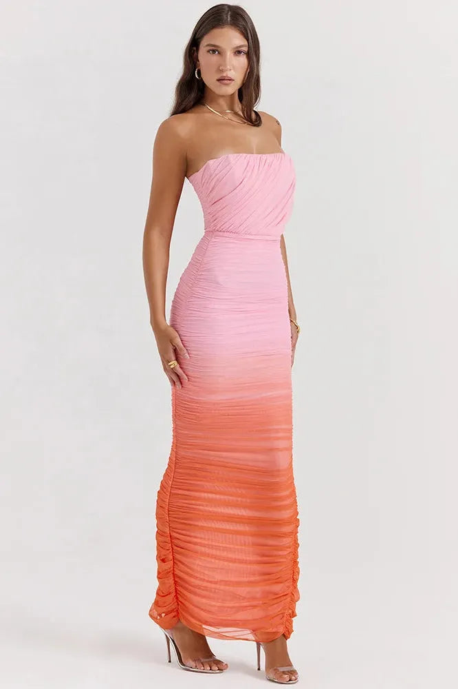 KAVAW - Gradient Strapless Maxi Dress