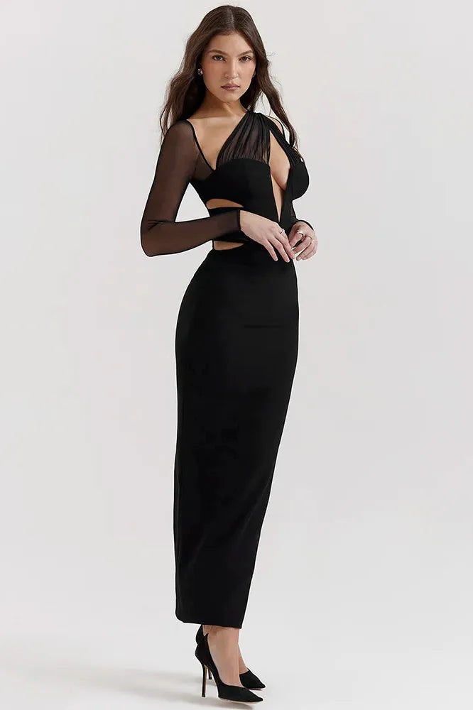 KAVAW - Elegant Hollow Out Maxi Dress