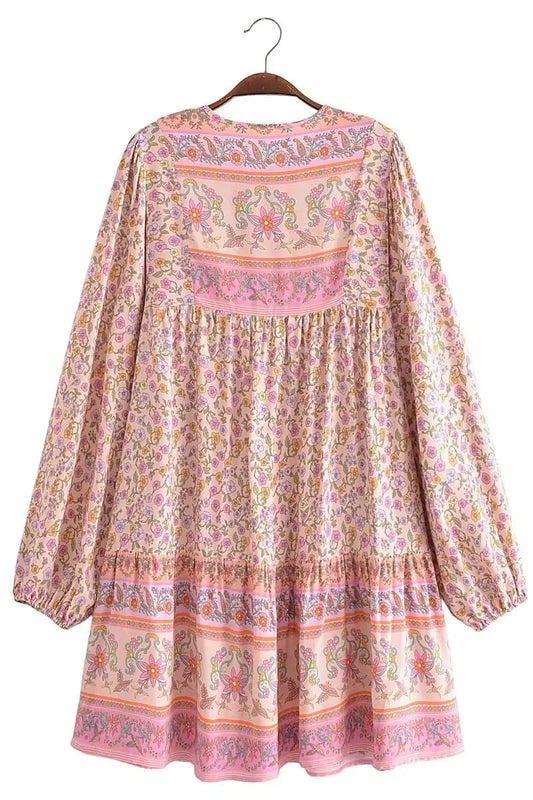 KAVAW - Floral Boho Mini Dress