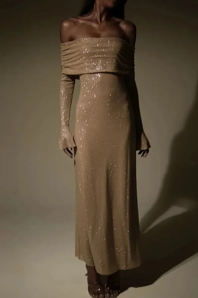 KAVAW - Elegant Sparkle Maxi Dress