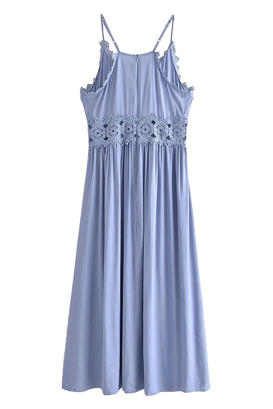 KAVAW - Lace Spaghetti Strap Maxi Dress