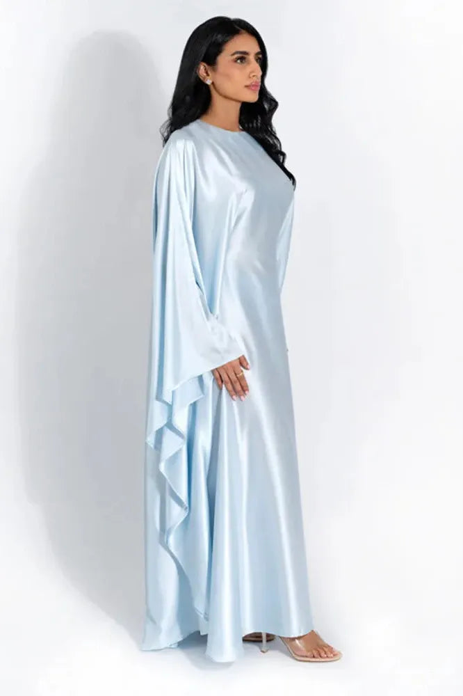 KAVAW - Satin Cloak Long Sleeve Maxi Dress