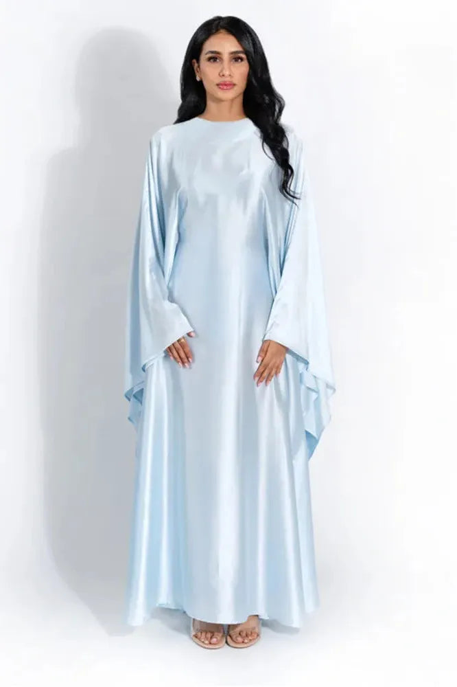 KAVAW - Satin Cloak Long Sleeve Maxi Dress