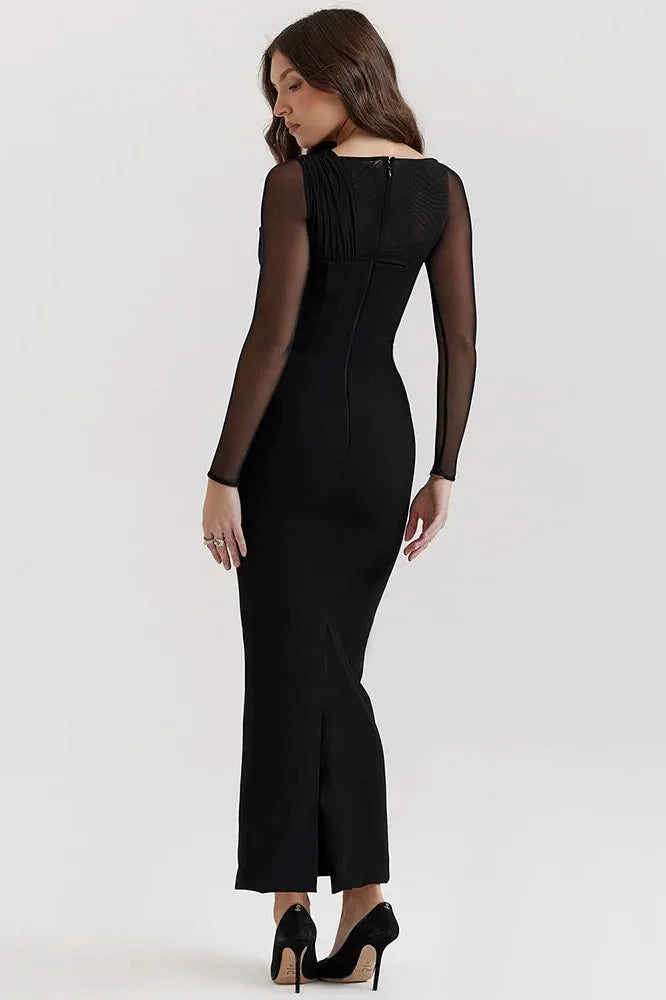 KAVAW - Elegant Hollow Out Maxi Dress