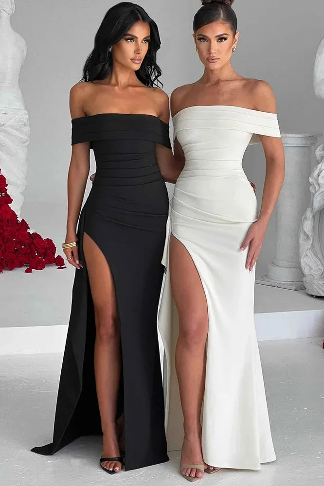 KAVAW - Elegant Off-shoulder Maxi Dress