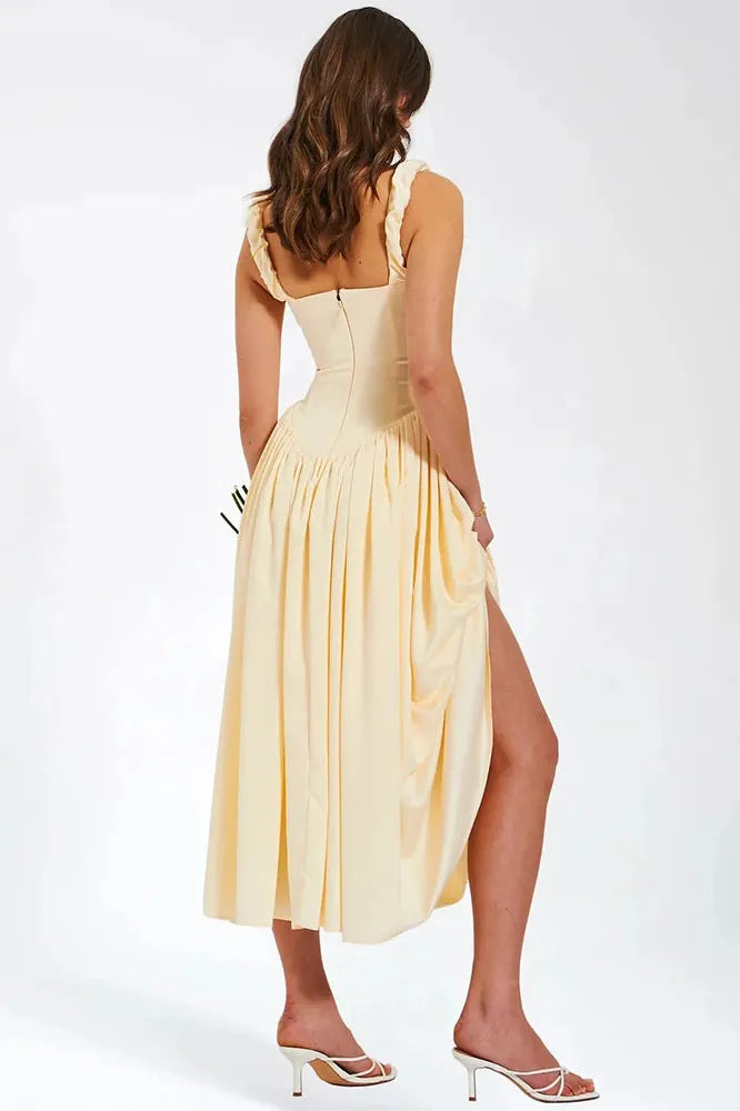 KAVAW - Satin Backless Midi Dress