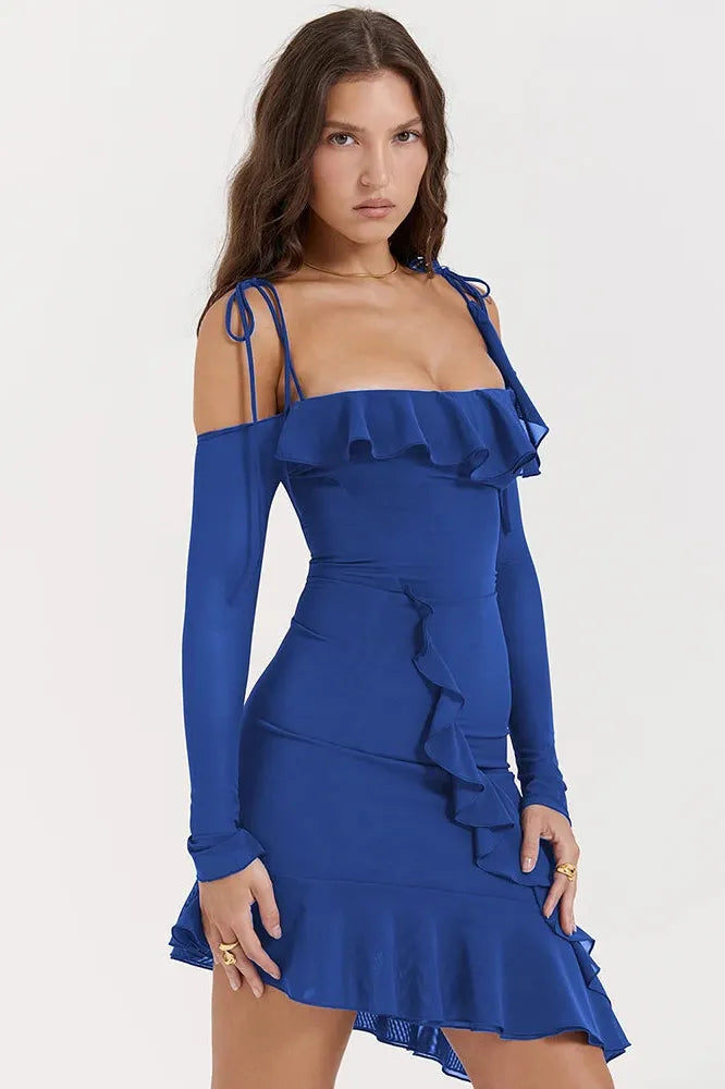 KAVAW - Elegant Ruffle Mini Dress