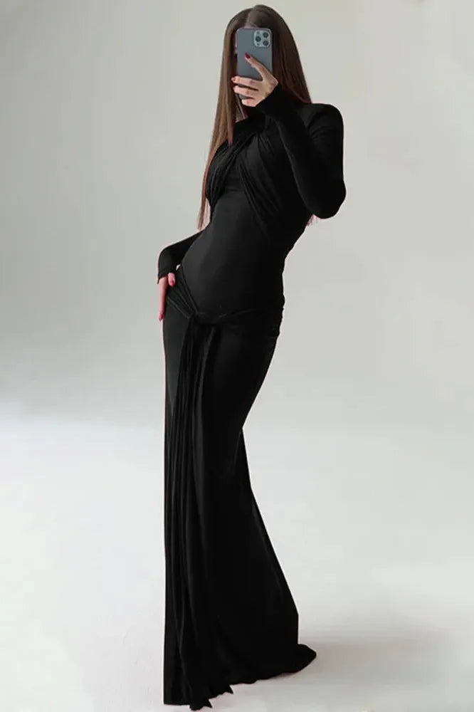 KAVAW - Long Sleeve Bandage Maxi Dress