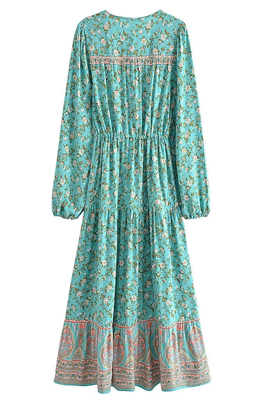 KAVAW - Floral Bat Sleeve Maxi Dress