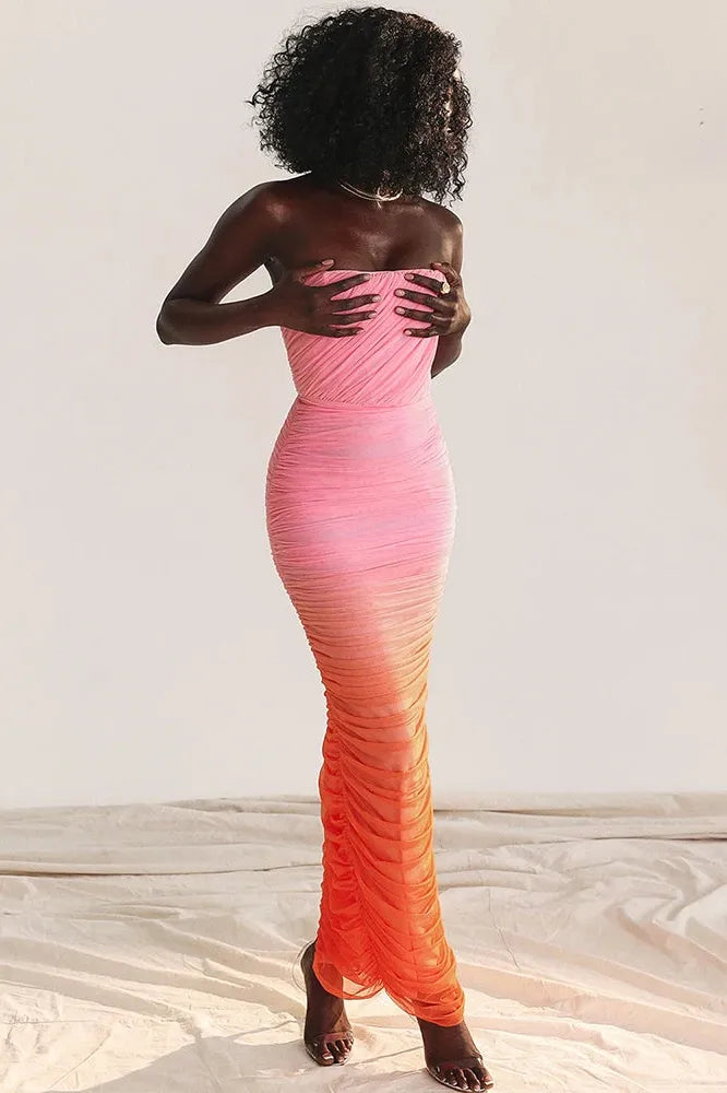 KAVAW - Gradient Strapless Maxi Dress